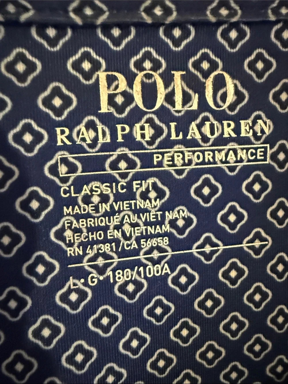 Polo by Ralph Lauren Navy Geometric Short-Sleeve Polo